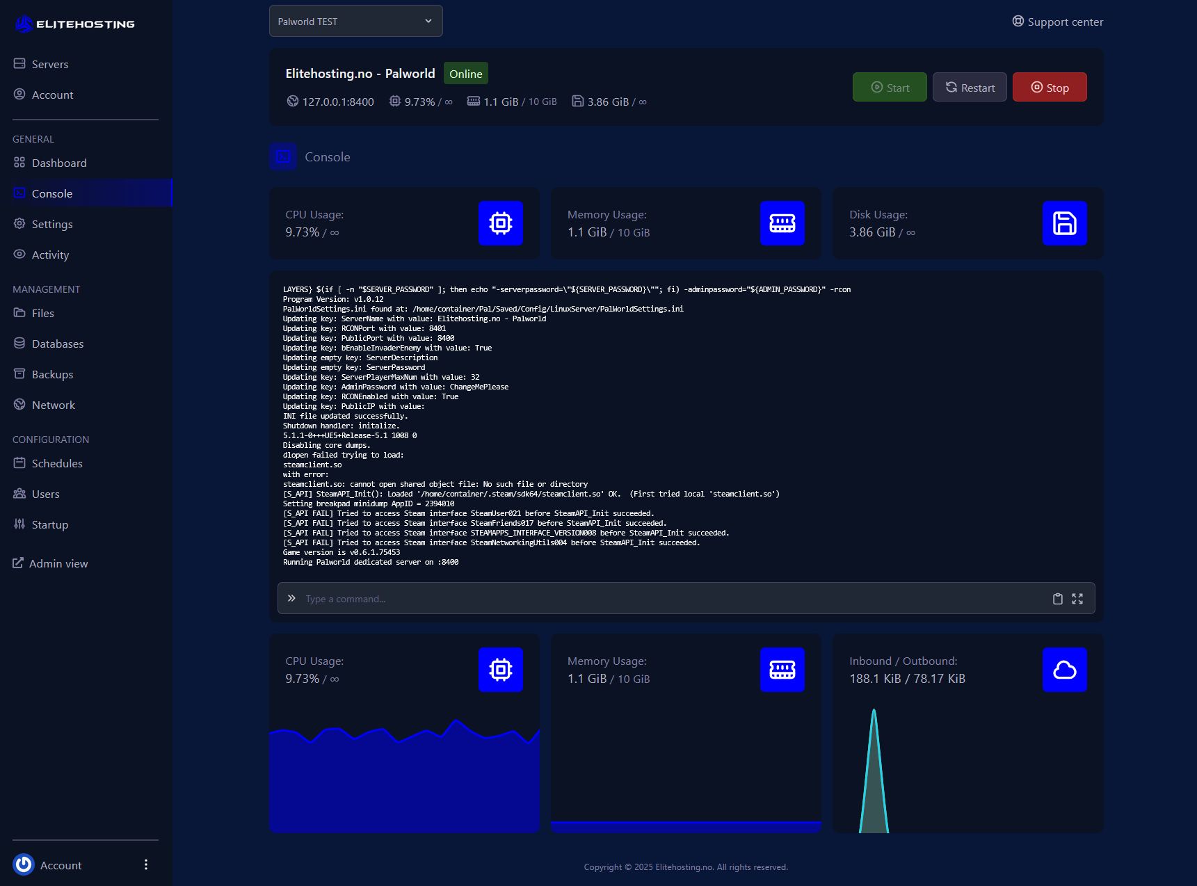 Palworld Control Panel